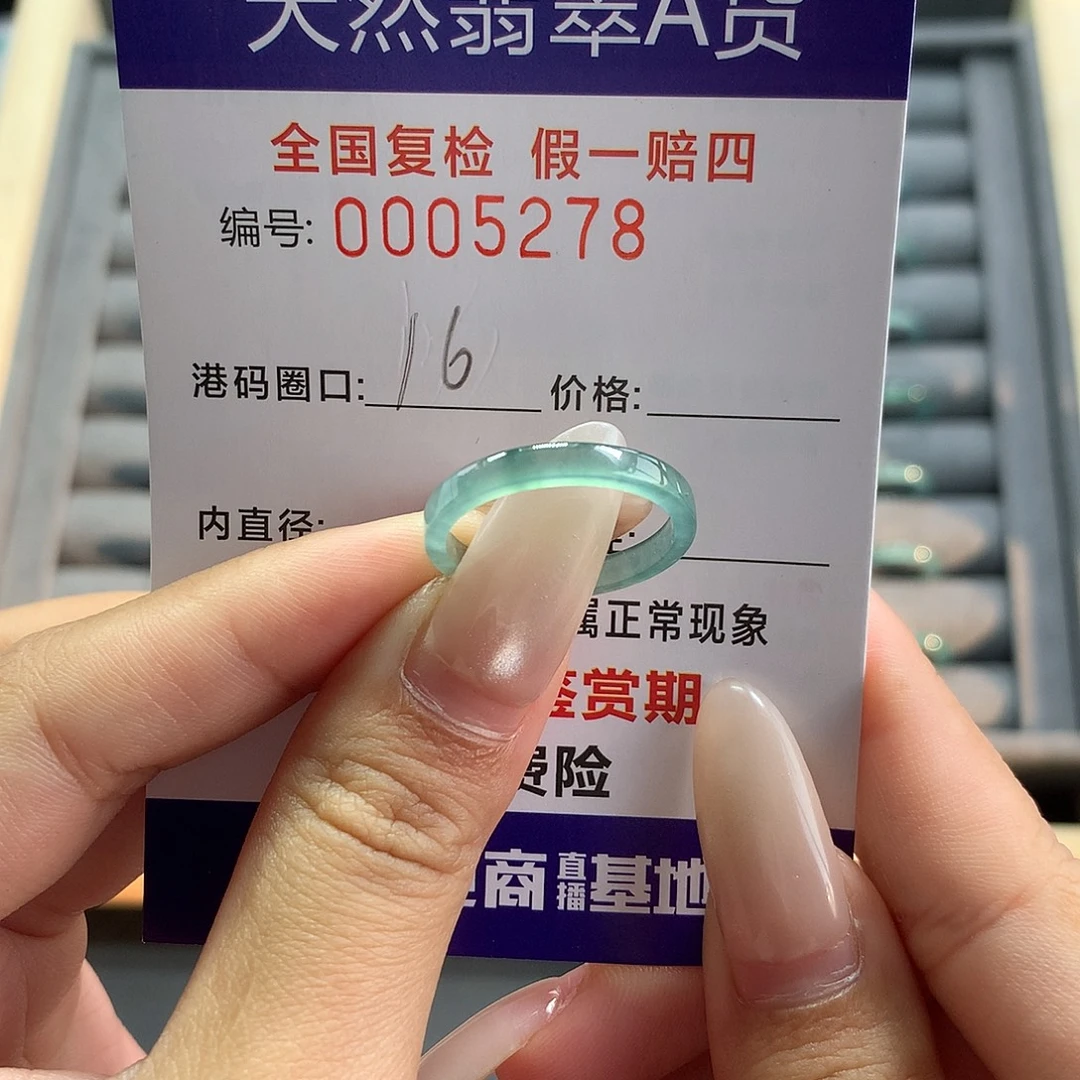 翡翠未镶嵌戒指5278