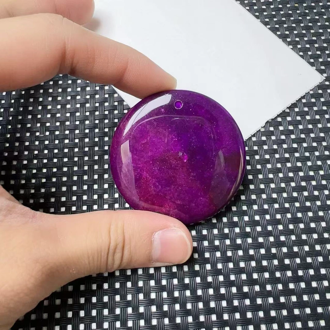 [小石]A1292紫苏圆饼吊坠