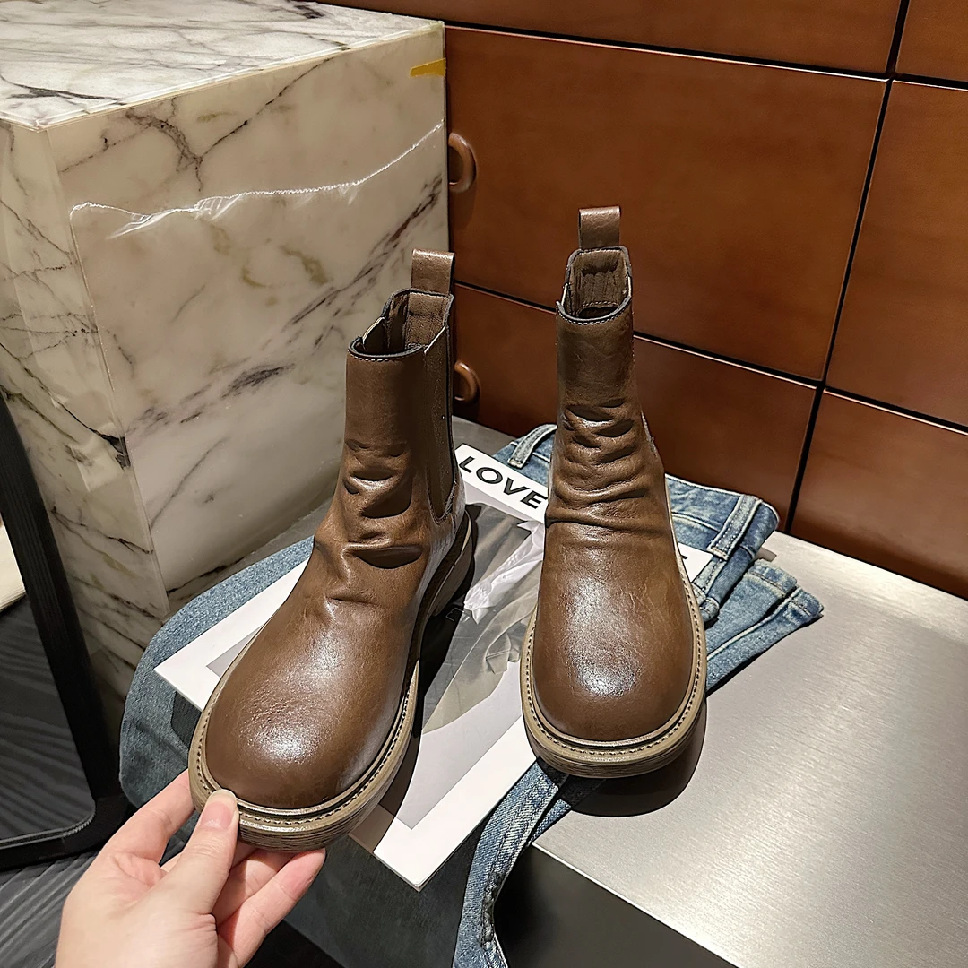 TS短靴2024秋季新款潮流百搭潮流百搭显瘦筒靴