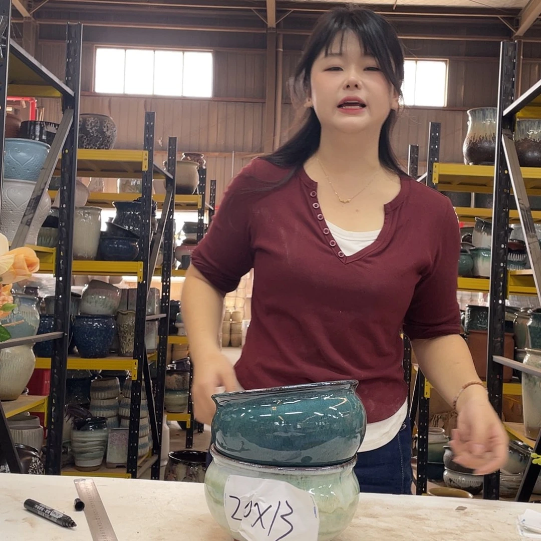 宜兴紫砂粗陶花盆