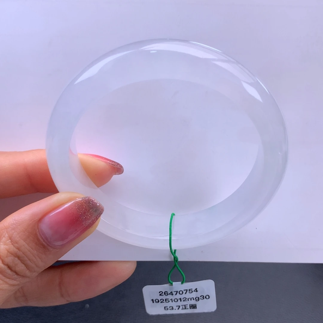 翡翠未镶嵌手镯白冰种水手镯