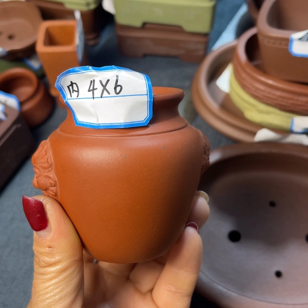 精选紫砂花瓶小圆盆