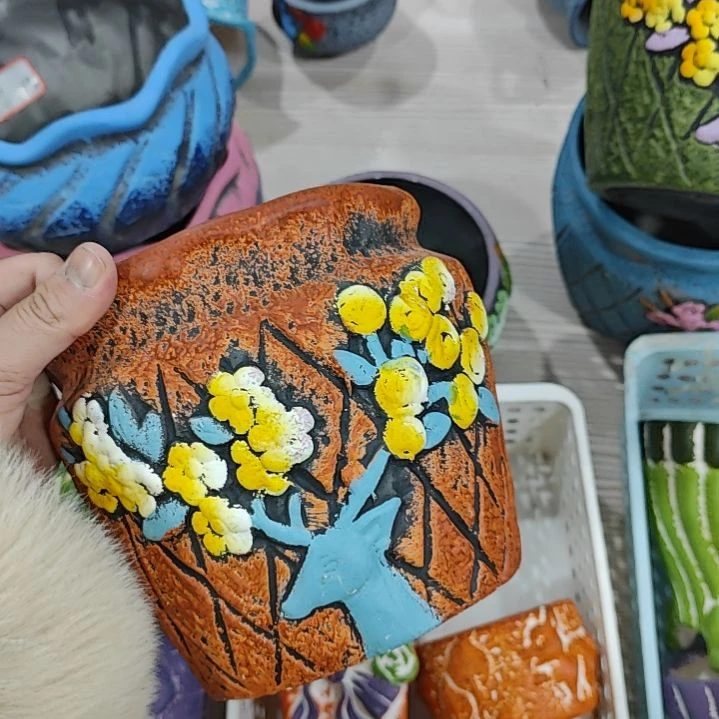 红陶吸水透气的白陶花盆凑满12发货