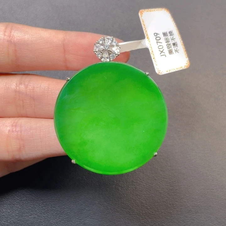 翡翠银S925镶嵌吊坠(不含链)