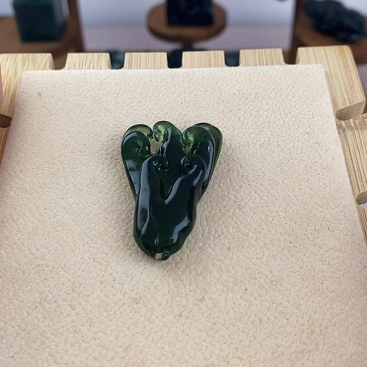 风***淡蛇纹石玉未镶嵌福寿安康