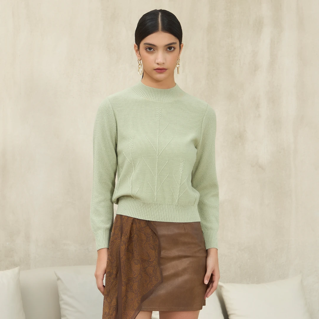 雅意娜菲2025年深冬新款半高领羊毛衫纯色简约舒适保暖毛衣女