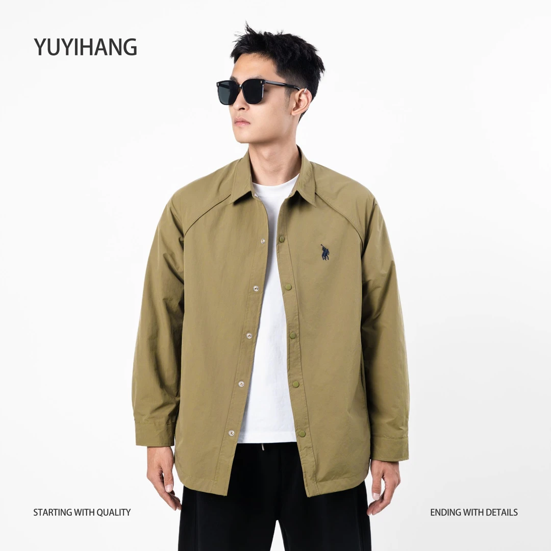 秋季新款男士户外刺绣百搭宽松翻领外套男装秋季款爆款2025新款