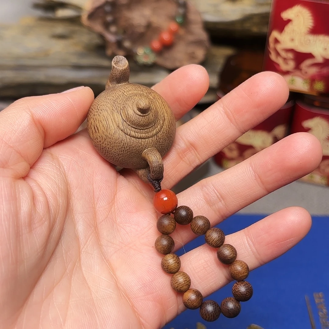 沉香吊坠越南芽庄黄棋楠把把壶➕白棋楠06手环