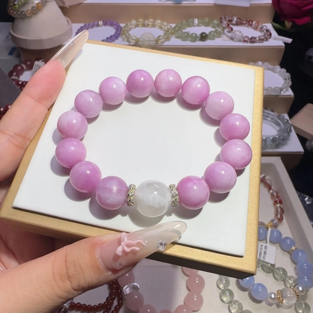银S925镶嵌手链水晶紫理辉diy