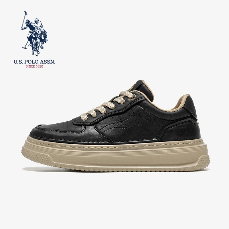 U.S. POLO ASSN.秋季增高男鞋车缝线休闲板鞋时尚百搭潮鞋复古鞋
