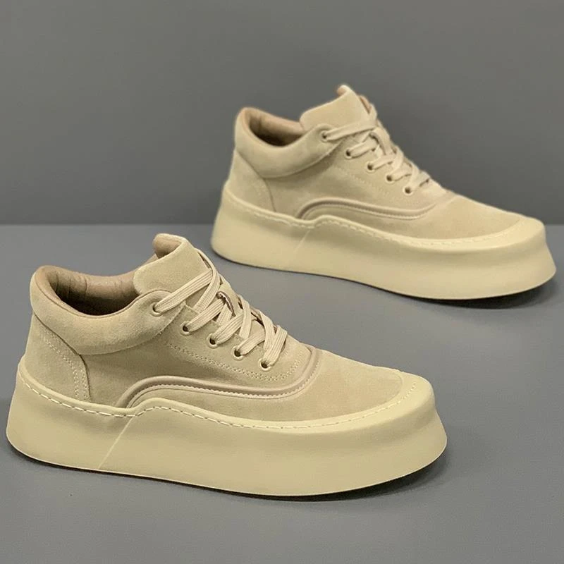 高帮男鞋2024新款秋冬翻毛真皮运动休闲板鞋高邦皮鞋软底中帮男靴