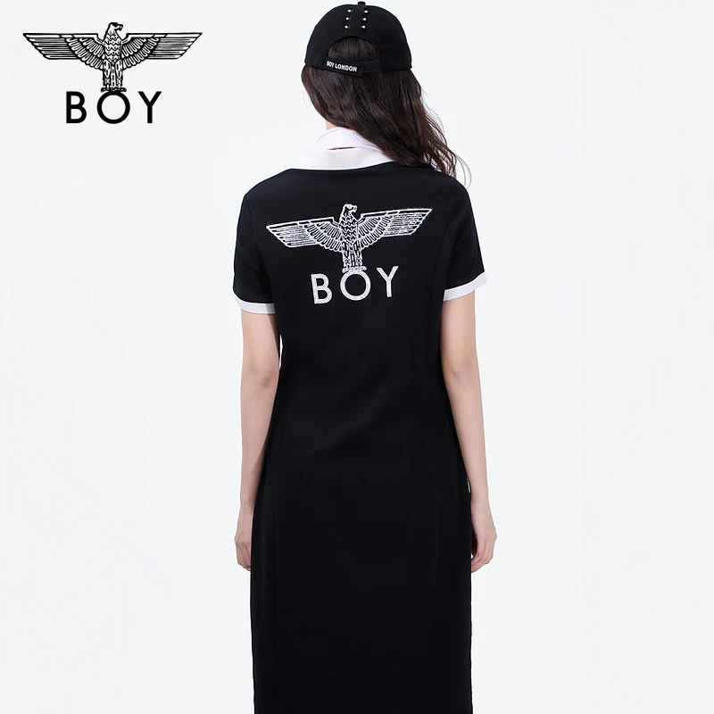 BOY LONDON夏季长裙显瘦修身黑色休闲连衣裙W17904
