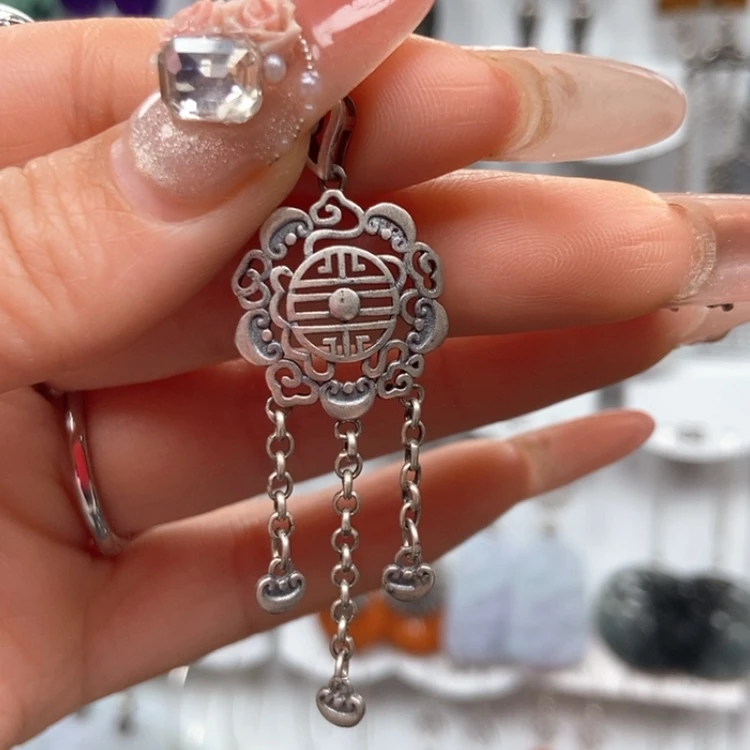 【闪购商品】翡翠耳饰银S925镶嵌曼*贝吊坠