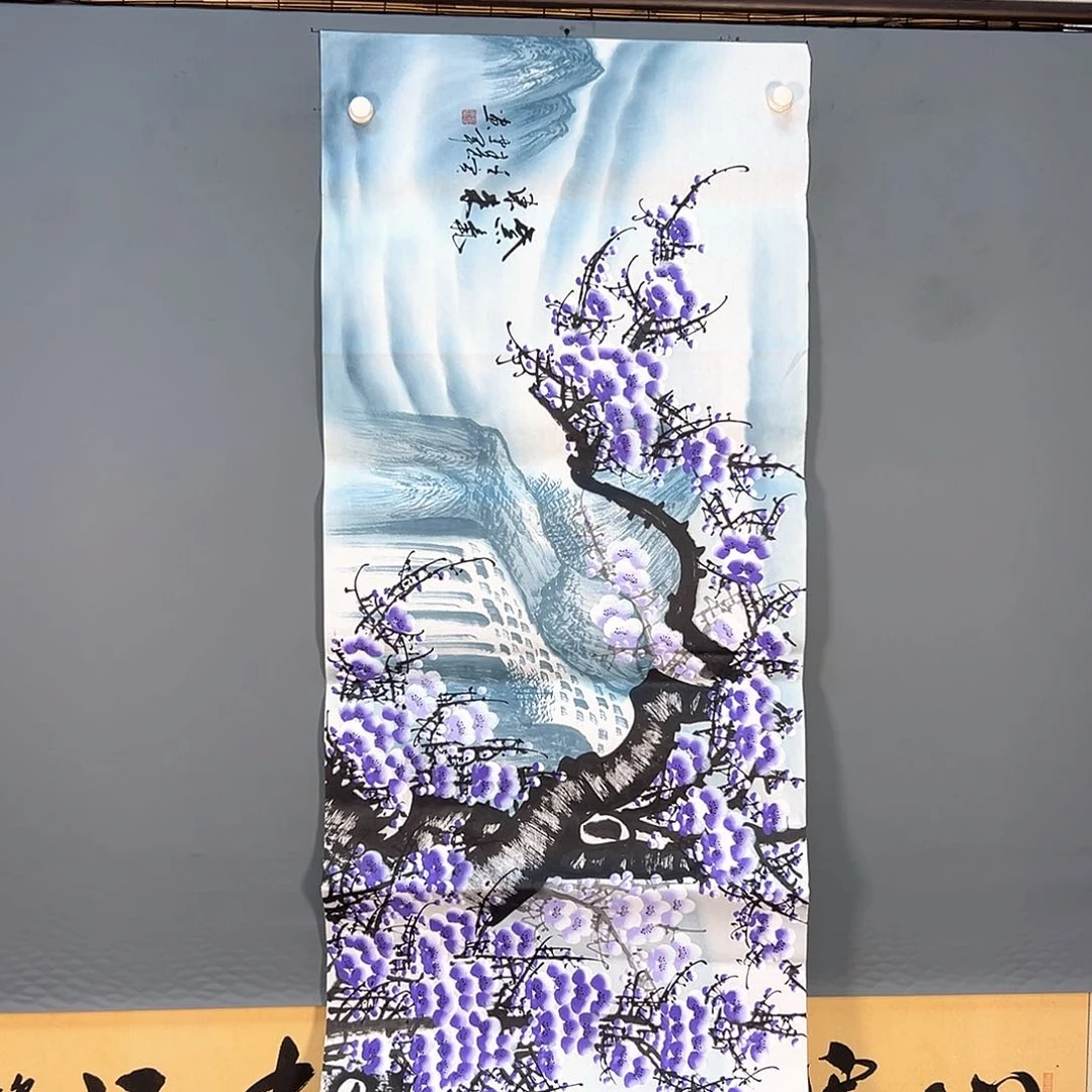 国画895 花鸟和蝴蝶的翅膀在