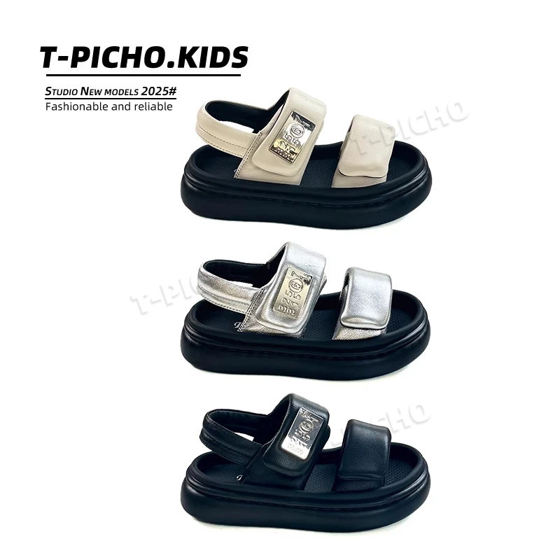 【双魔术贴扣带】（儿童羊皮凉鞋）2025夏季新款男童女童沙滩鞋-3005