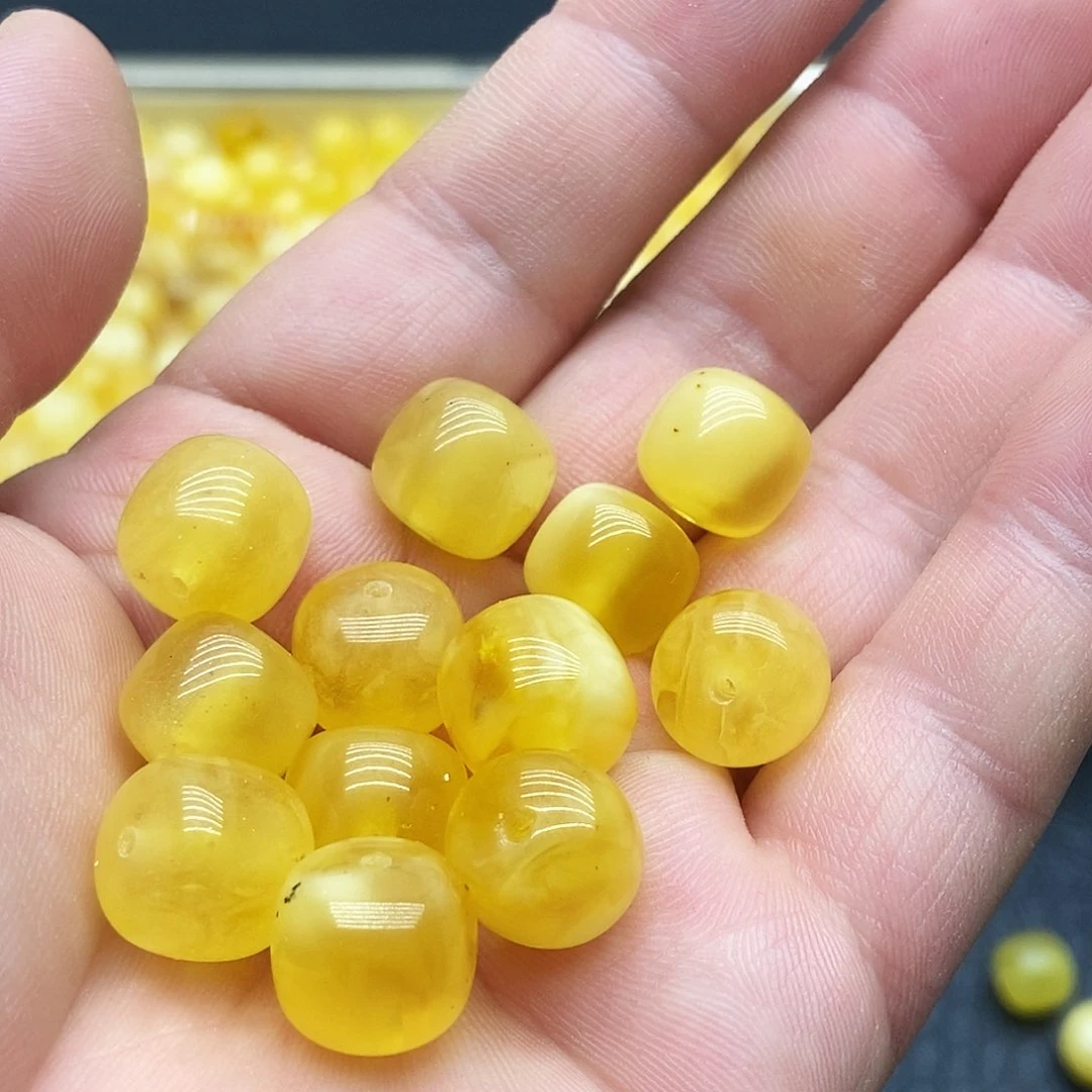 未镶嵌蜜蜡珠宝奇石12毫米老型微瑕一颗随机