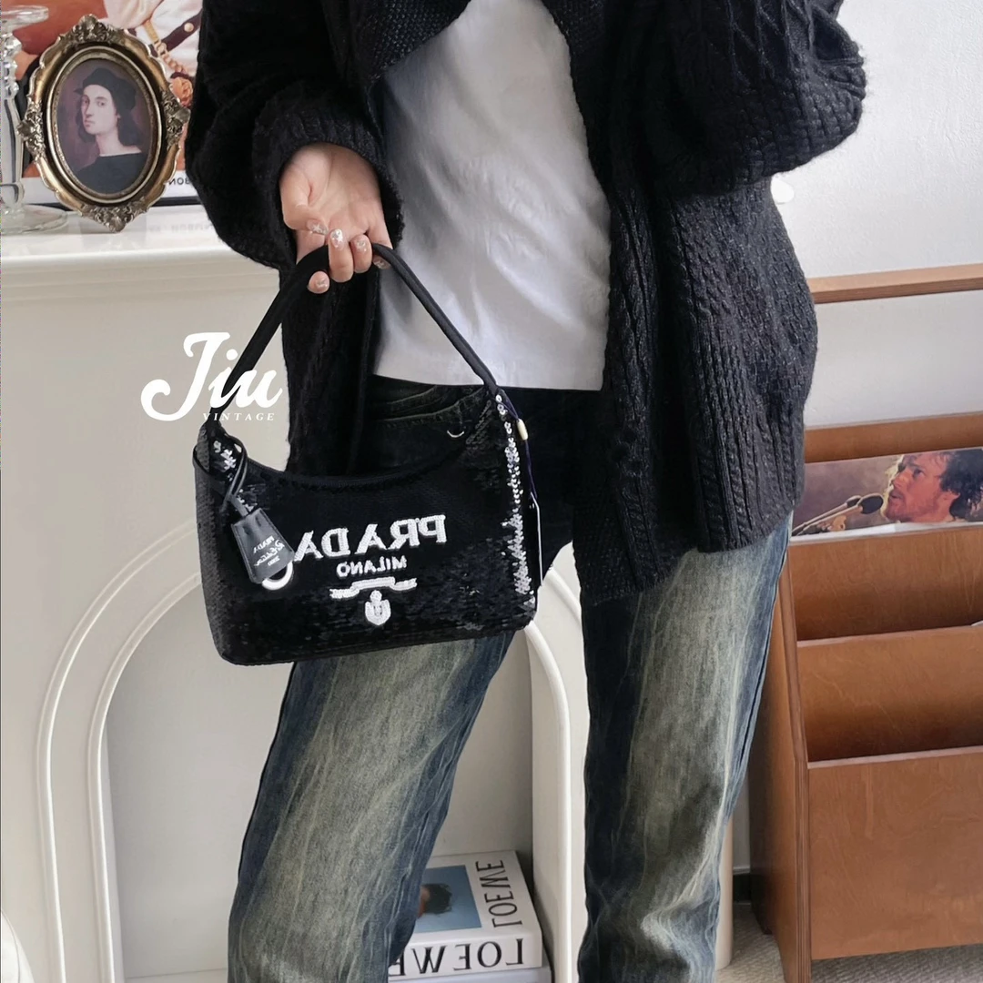 99新 Prada/普拉达 亮片腋下hobo NJM-0142