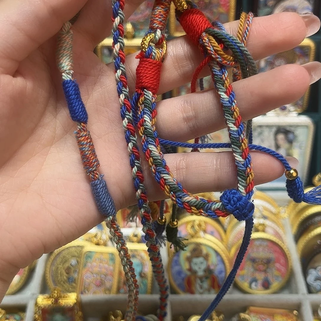 花岗石铁合金锡合金铁合金纯手工编制绳藏式