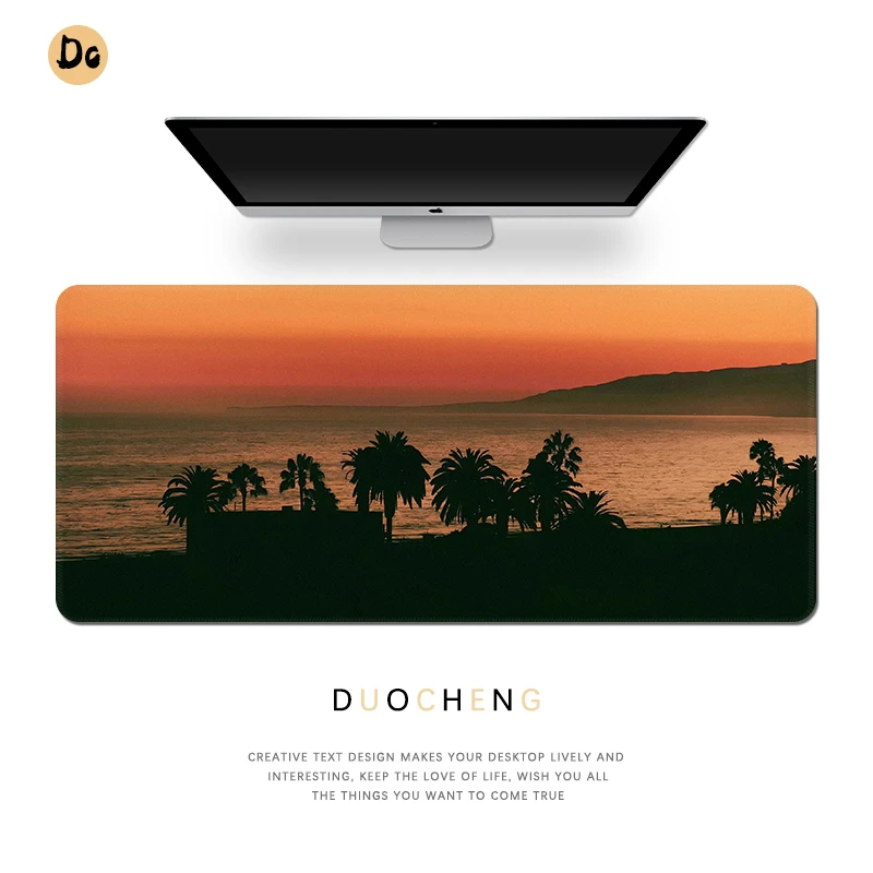 简约高级感鼠标垫超大高颜值风景工位桌垫学生桌面电脑护腕垫耐脏