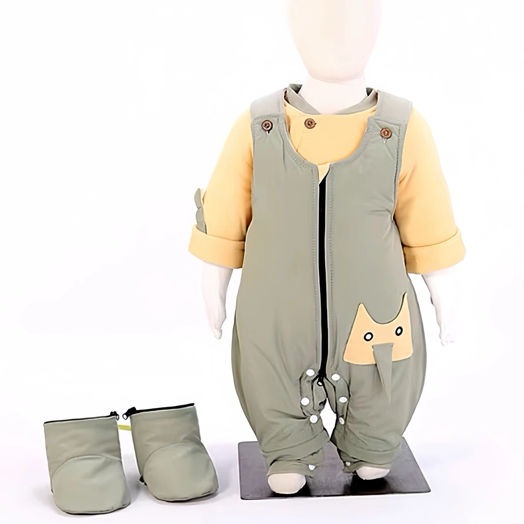 小月龄宝宝新疆长绒棉棉衣男女宝A类秋冬幼儿包脚套装