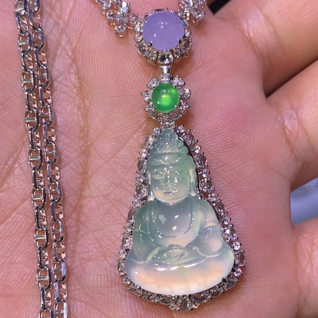 【闪购商品】吊坠(不含链)18K金镶嵌翡翠