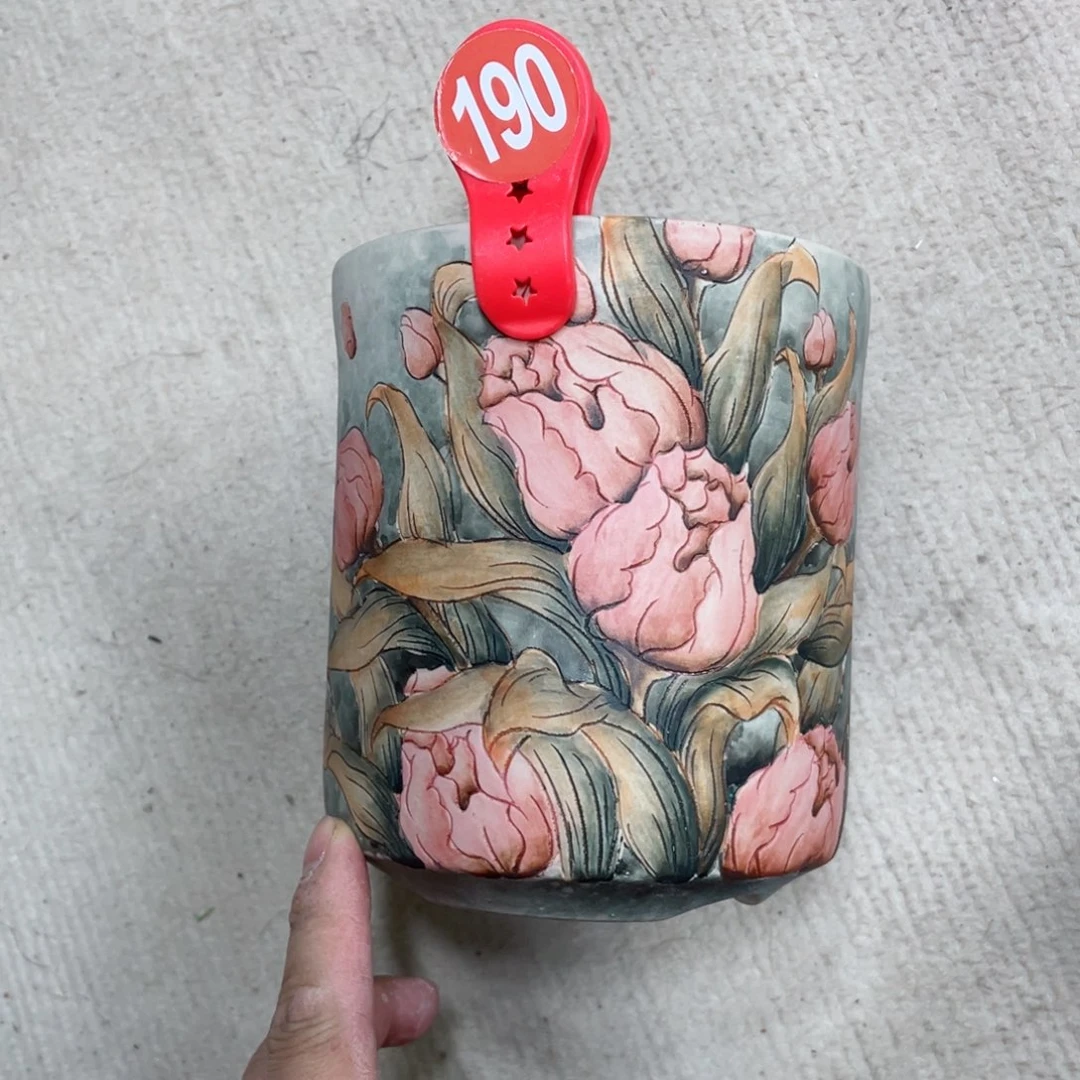 紫砂花盆红**1陶瓷多肉花盆瑕疵