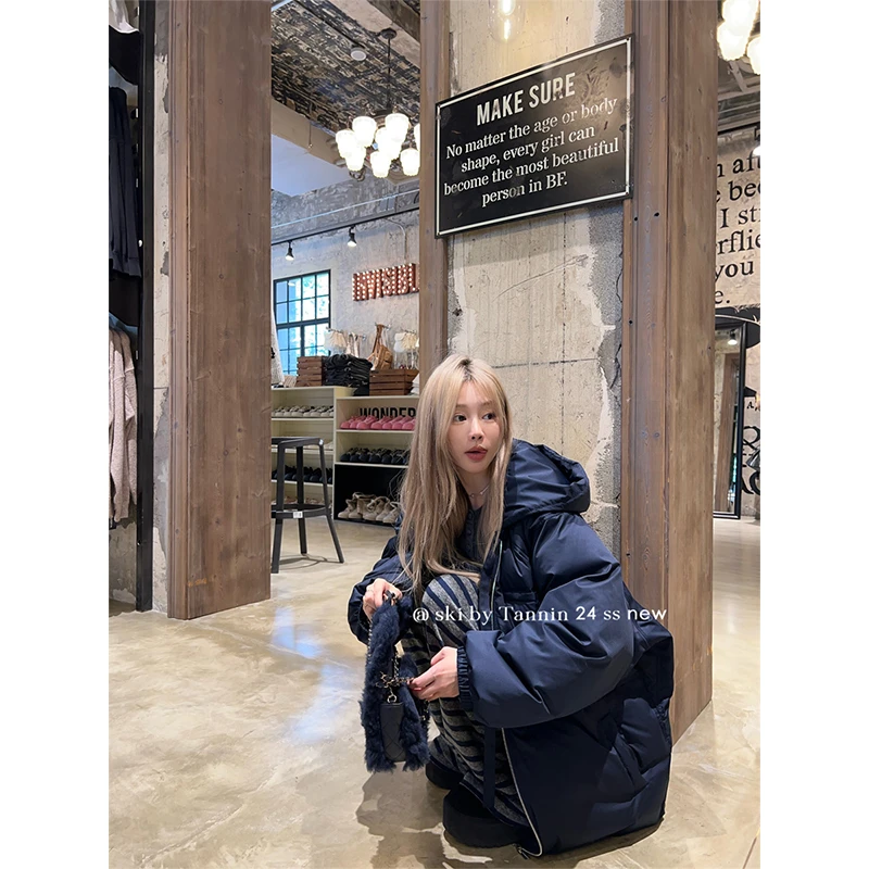 ski byTannin赤兔费南雪国标90白鸭绒羽绒服冬季宽松廓形连帽外套