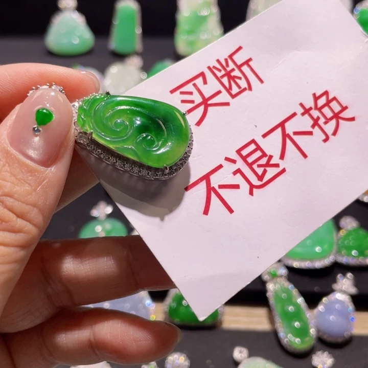 *****翡翠银S925镶嵌颈饰