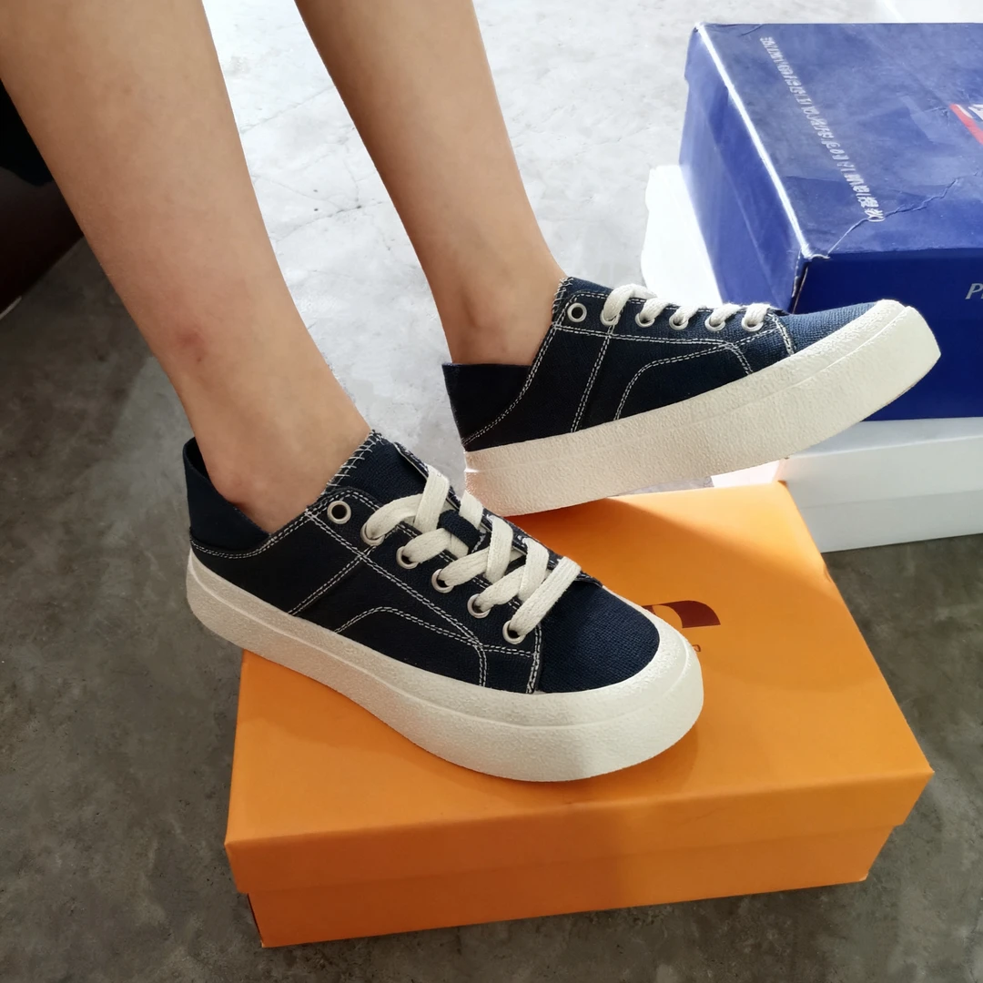 212C272圆头系带低帮常规帆布鞋厚底经典百搭运动