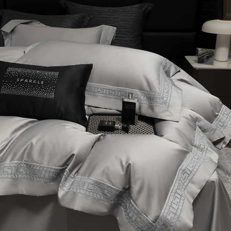 【 梵希-高级灰 】2025新款 轻奢款全棉 绣花四件套