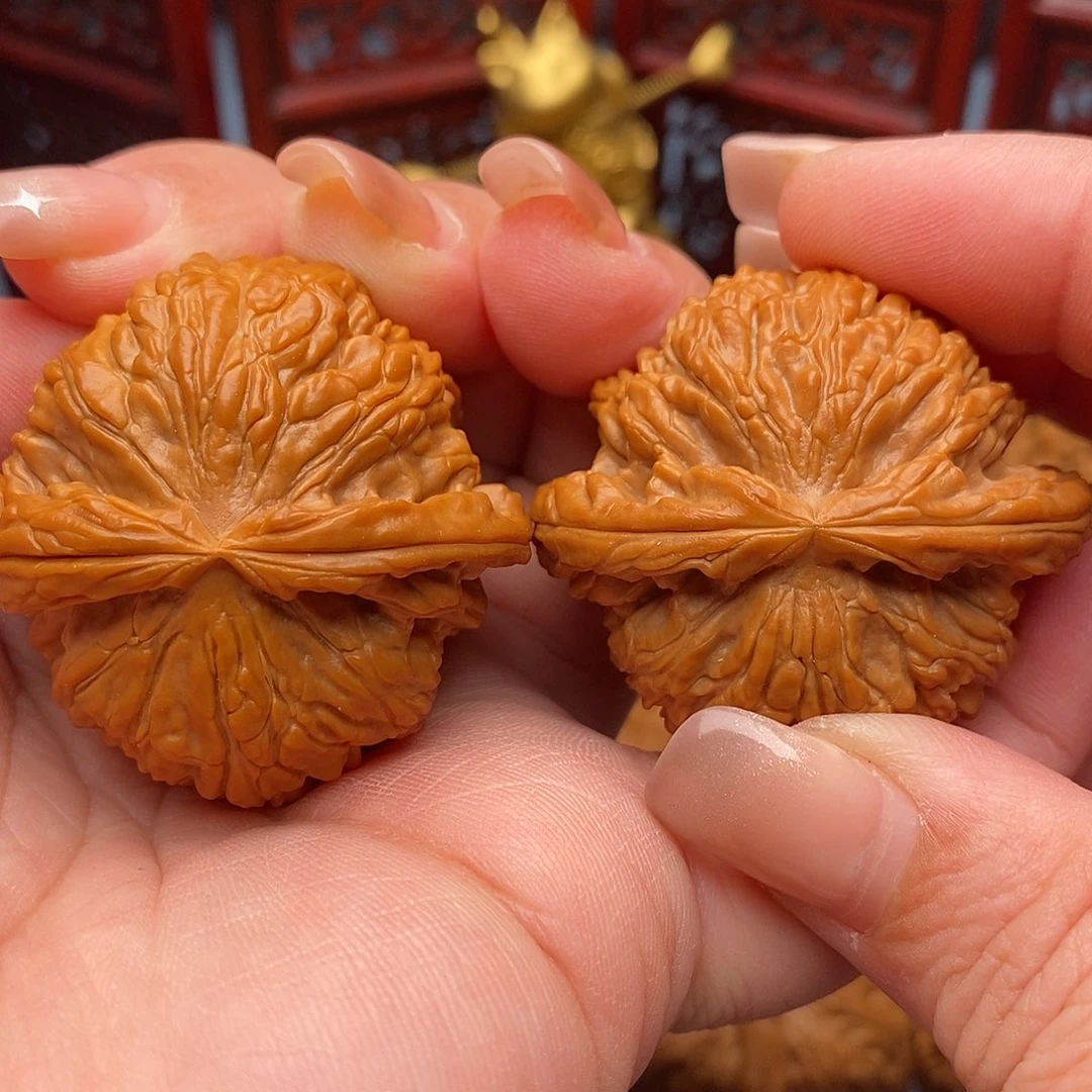 生***幸文玩核桃把件42.9全白狮子