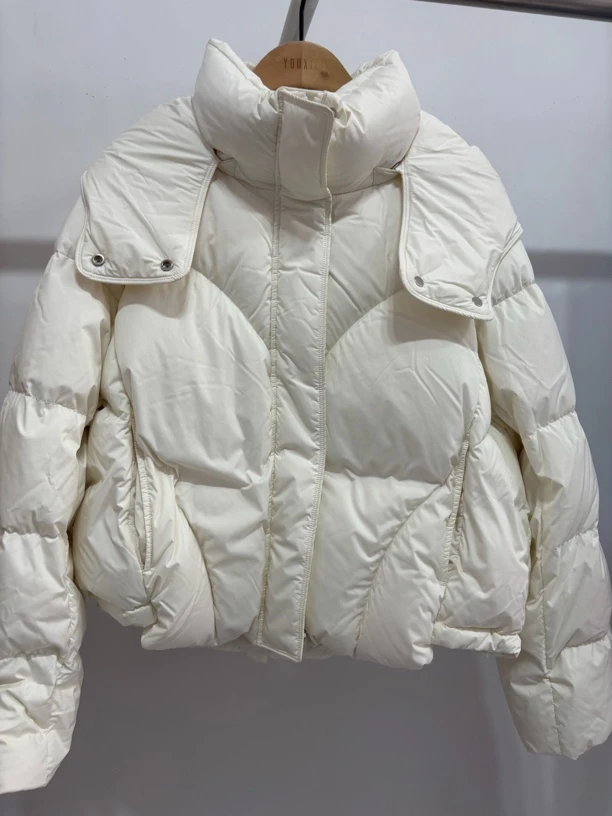 修身型薄款新中式保暖毛绒休闲纯色宫廷风珠片