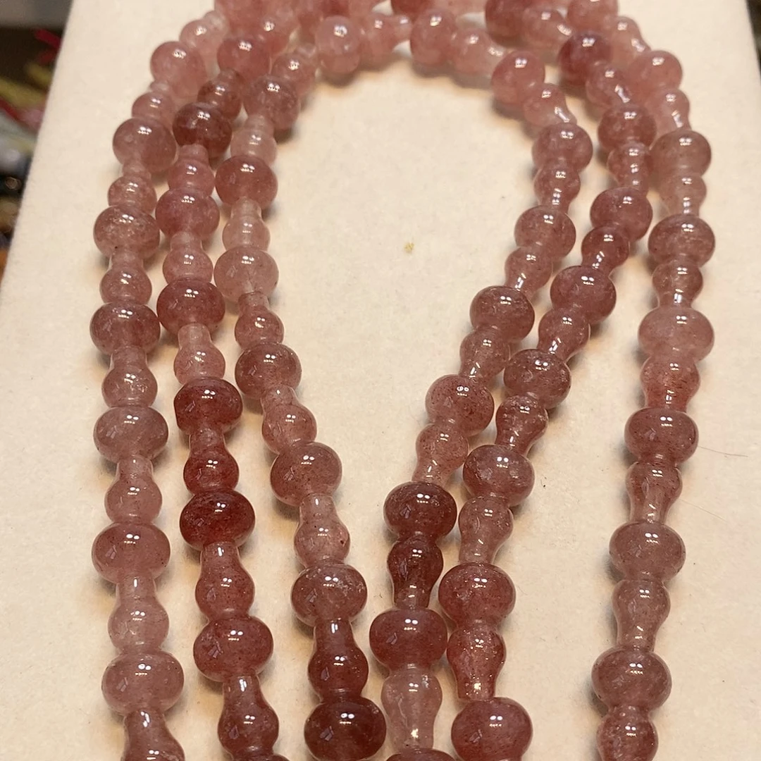 散珠玛瑙/玉髓草莓晶葫芦一条10mm