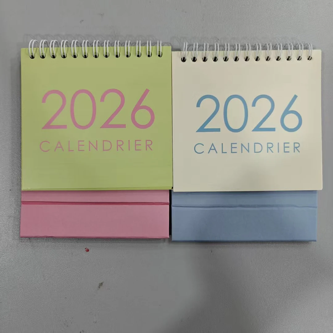 新款2026简约拼色大台历ins高颜值纯色极简日历桌面摆件