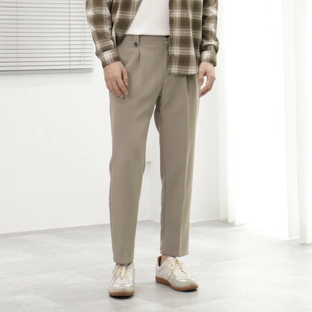 梦泡官方商务正装西裤男士春秋潮流修身锥形九分裤休男士廓形西裤