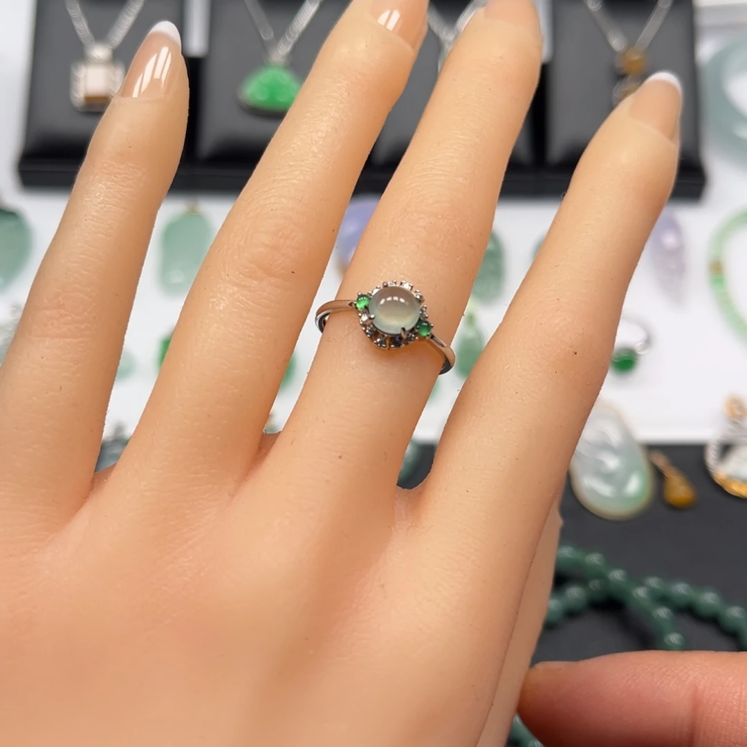 翡翠银S925镶嵌戒指福利