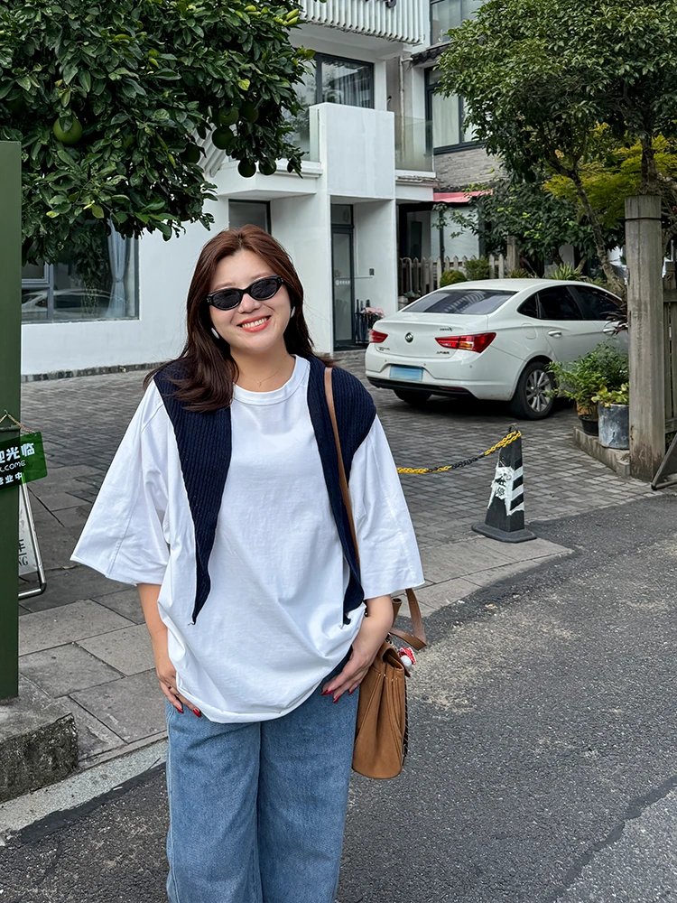 大T恤 小人物/胖mm大码松驰感大版T~