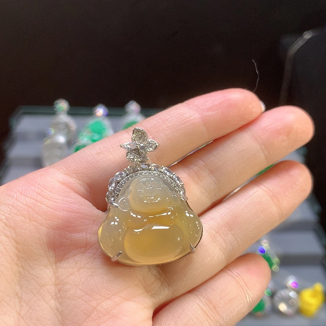 姗***…玛瑙/玉髓银S925镶嵌颈饰