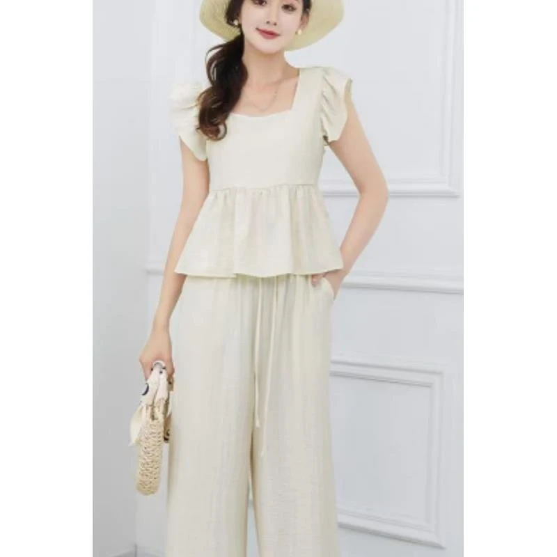 武汉[A47-A57]时尚套装小衫时尚短袖显瘦复古夏装裤子休闲气质