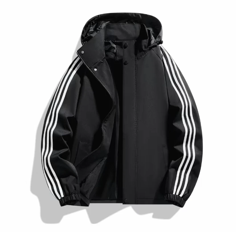 2025新款冲锋衣男女情侣开衫连帽可拆卸春秋外套上衣防风休闲