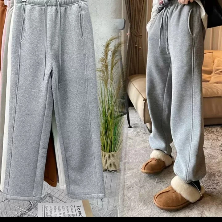 加绒卫裤直简休闲裤‘