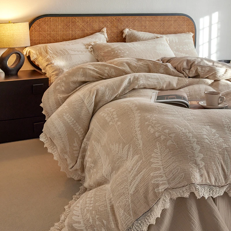 【禾风织野-铃兰颂】棉麻麻纱工艺大提花四件套法式高端套件