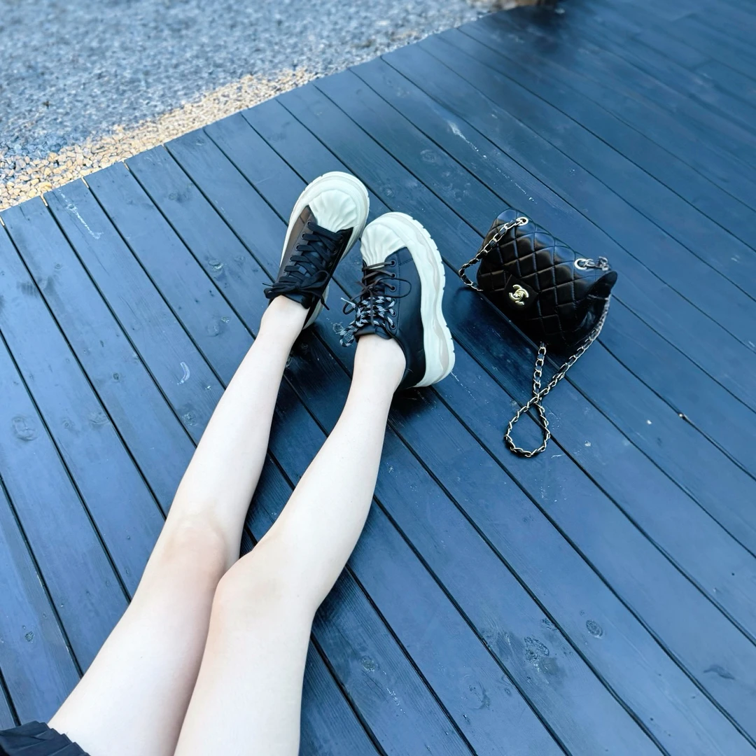 陳umi松糕底薄款休闲贝壳头板鞋板鞋潮流休闲厚底ins百搭运动鞋