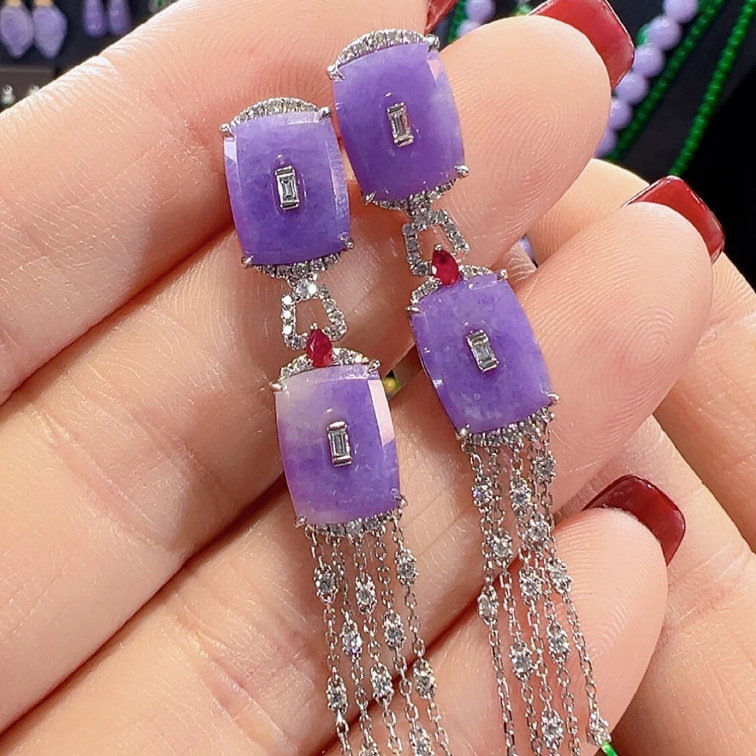 翡翠18K金镶嵌耳饰签收后24小时鉴赏期