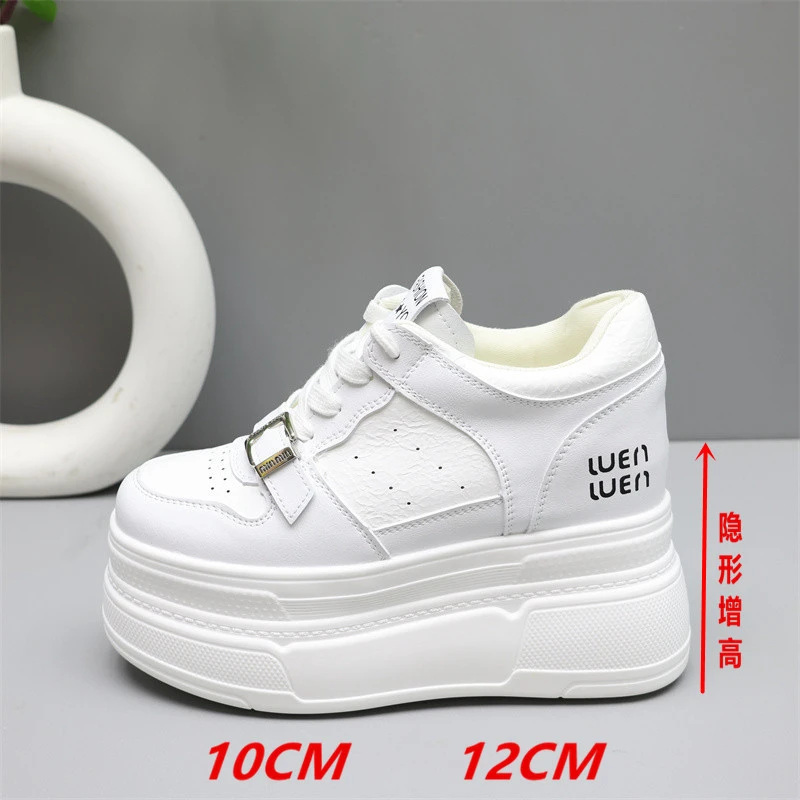 内增高12CM女鞋春新款时尚经典厚底小个子超轻休闲鞋松糕板鞋10cm