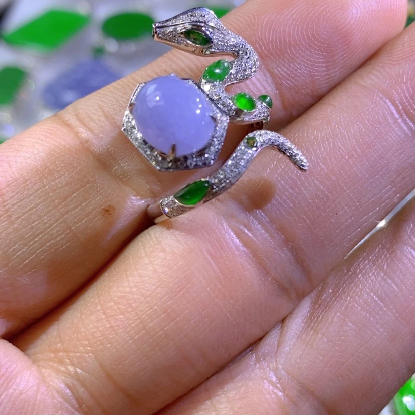 【闪购商品】翡翠挂件18K金镶嵌天然翡翠