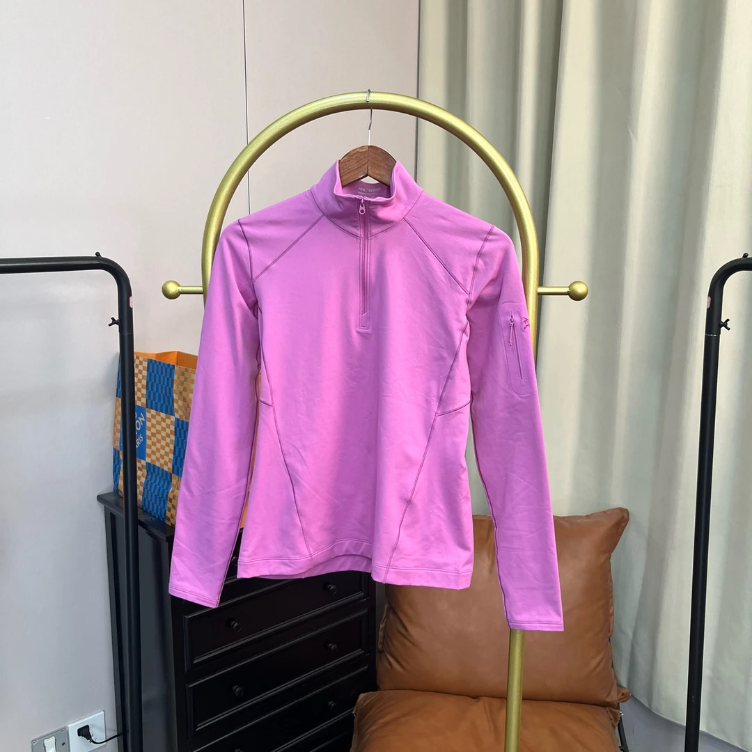 99新 ARC'TERYX/始祖鸟 梅芙 粉色拉链长袖 S码