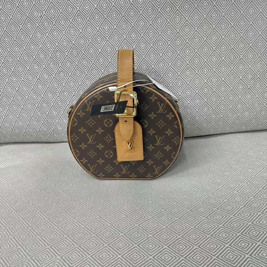 95新 LouisVuitton/路易威登 LV老花圆饼手提包斜挎包y j018