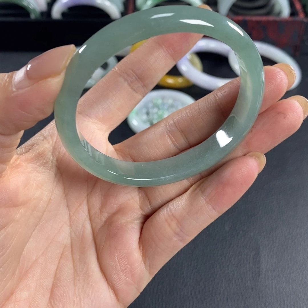 翡翠未镶嵌手镯天然翡翠手镯贵妃54.5