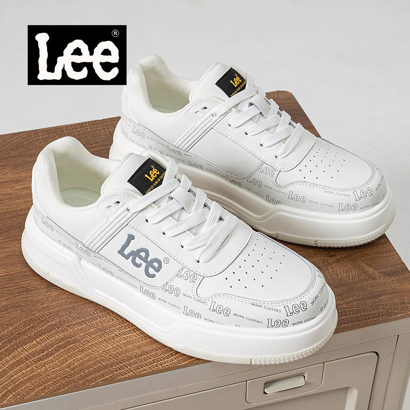 Lee白鞋男款2025新款爆款男鞋官方正品男士休闲鞋增高板鞋潮鞋子